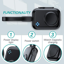 Load image into Gallery viewer, Magnetic Portable iWatch Charger USB C 1400mAh Power Bank Keychain Fast Wireless Charging
