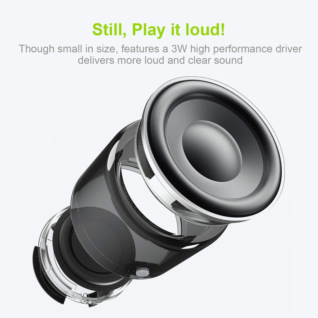 Travel Case Packed,  Portable Bluetooth Speaker with Custom Bass Radiator, Brief Design