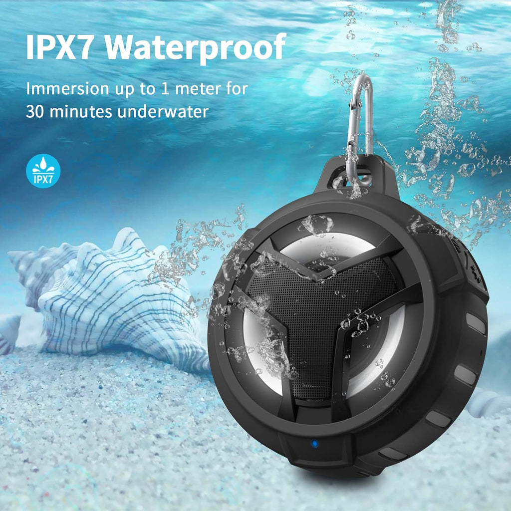 Waterproof Wireless Speaker with LED Light, Floating