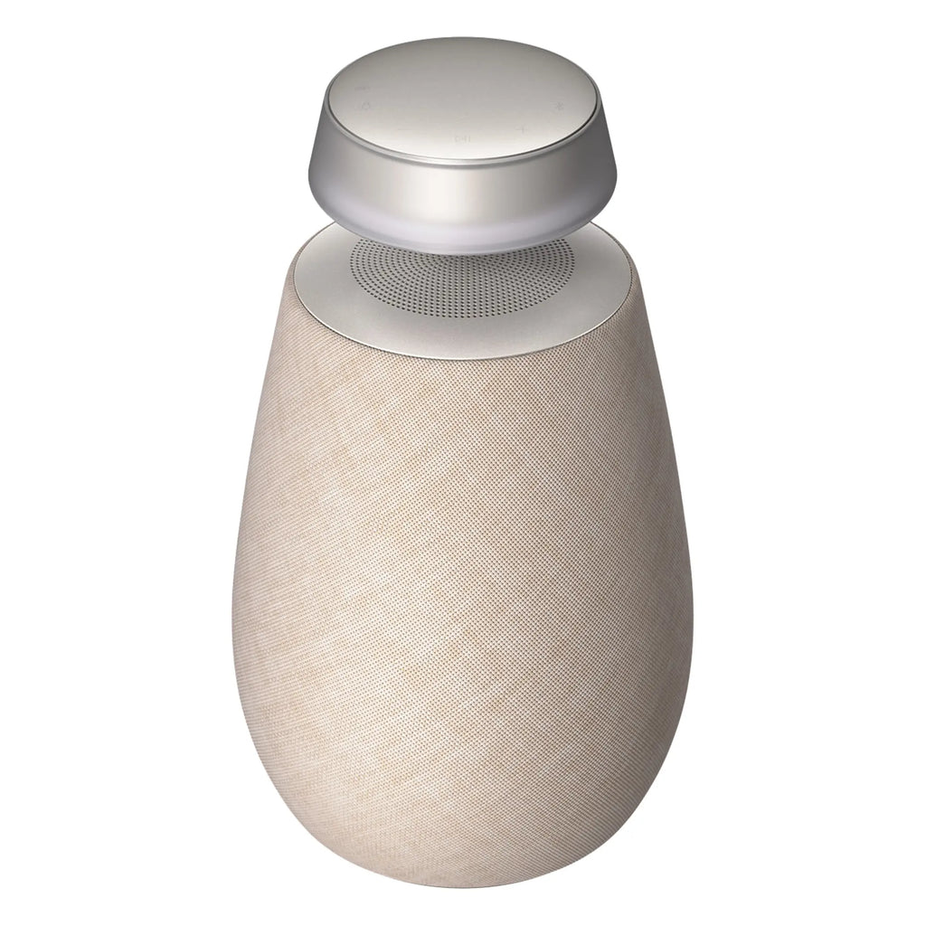 Bluetooth Beige Speaker with 360 Panorama Sound