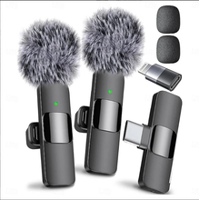 Load image into Gallery viewer, Mini Mic Wireless Microphone for iPhone, iPad, Android Lavalier Microphone for Video Recording with USB-C &amp; Lighting