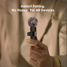 Load image into Gallery viewer, Mini Mic Wireless Microphone for iPhone, iPad, Android Lavalier Microphone for Video Recording with USB-C &amp; Lighting