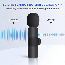 Load image into Gallery viewer, Mini Mic Wireless Microphone for iPhone, iPad, Android Lavalier Microphone for Video Recording with USB-C &amp; Lighting