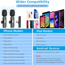 Load image into Gallery viewer, Wireless Lavalier Microphone Bluetooth Lapel Phone Mic for Video Recording - Mini Clip on Microphones for iPhone &amp; Android